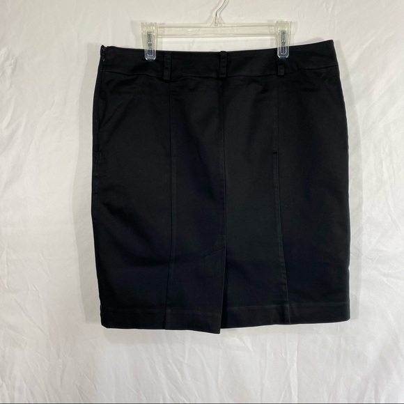 Dana Buchman Tea Length Rivet Pocket Front Black Skirt - Picture 4 of 9